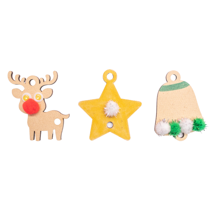 Set de 54 de ornamente din lemn pentru decorat - Craciun [4]