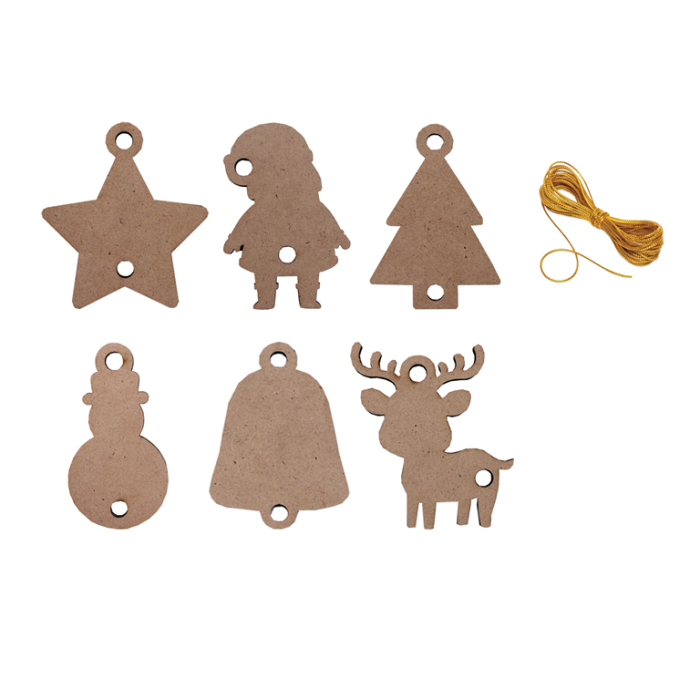 Set de 54 de ornamente din lemn pentru decorat - Craciun [3]
