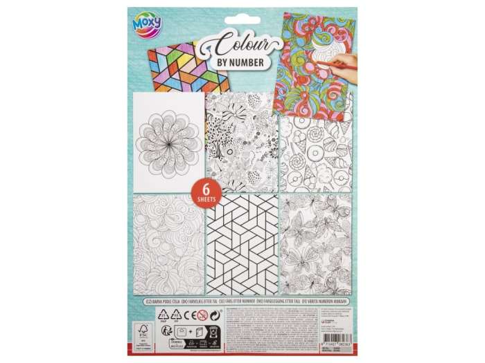 Set de 6 planșe de colorat și 6 creioane colorate - Mandale, fluturi și dulciuri [2]