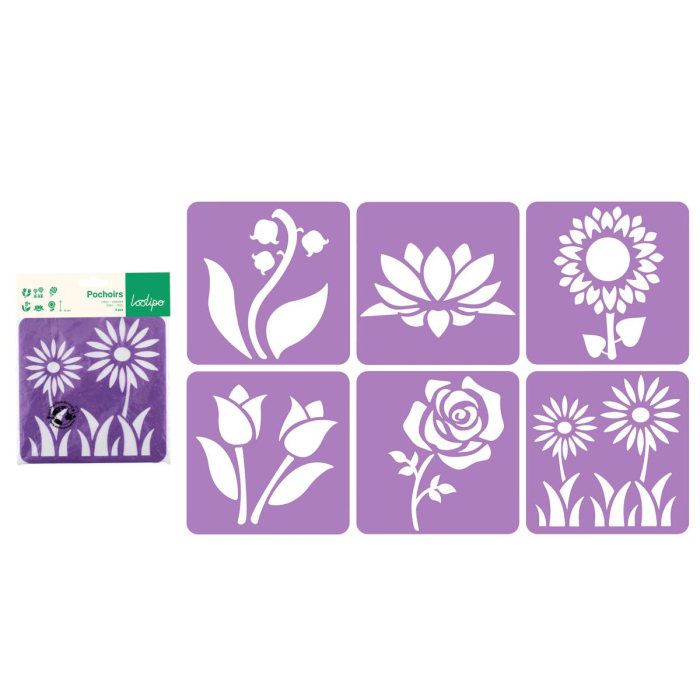 Set de 6 șabloane cu flori, 14 x 14 cm [2]