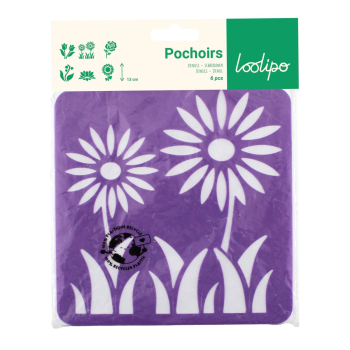 Set de 6 șabloane cu flori, 14 x 14 cm [5]