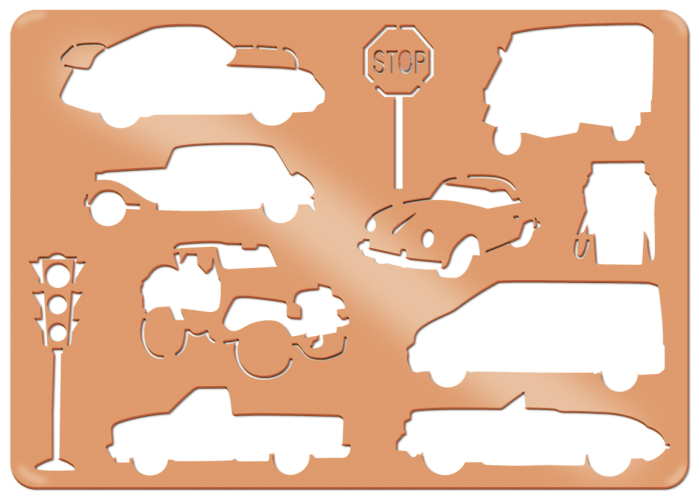 Set de 6 sabloane - Mijloace de transport [2]