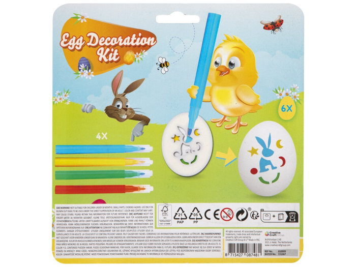 Set de 6 șabloane și 4 carioci pentru decorat ouă [2]