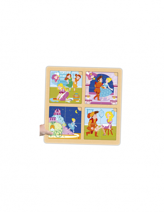 Set de 8 puzzle-uri din lemn - „Cei trei purceluși” și „Cenușăreasa [3]