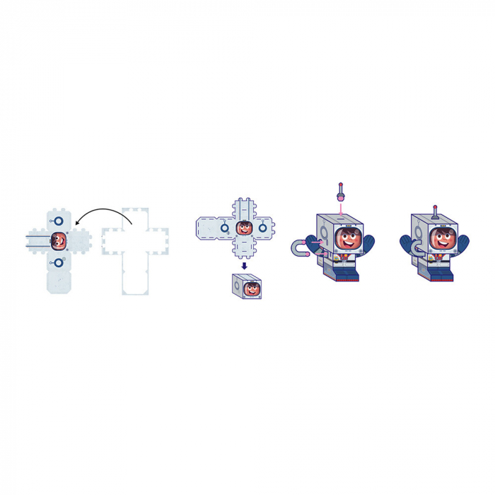 Set de creatie - 6 figurine 3D din hartie [2]