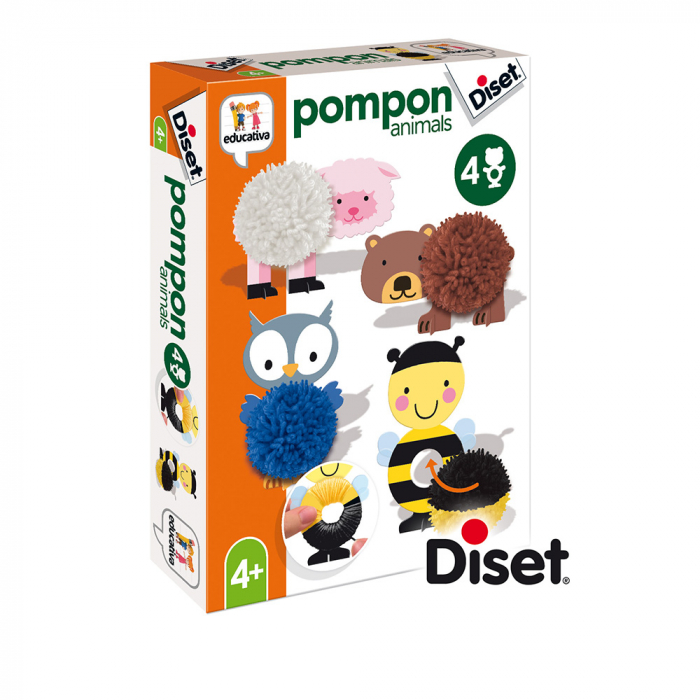 Set de creatie cu 12 piese din carton si 5 gheme din lana - Animale [2]