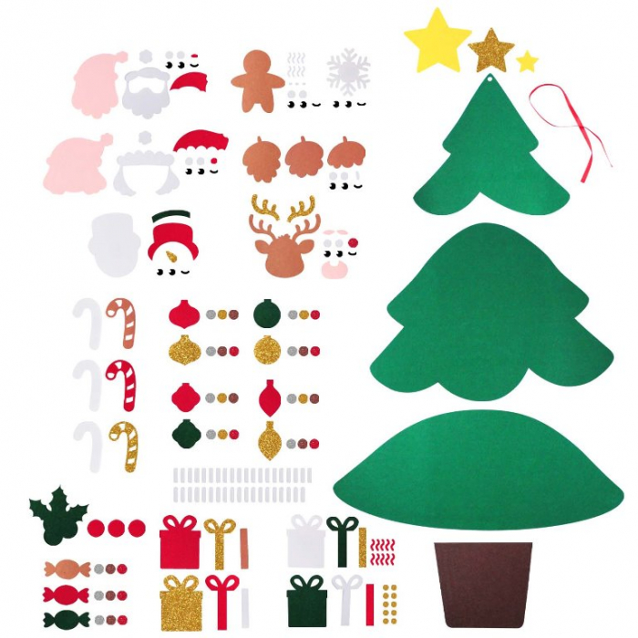 Set de creatie cu 30 de accesorii - Brad din fetru, 95 cm [4]