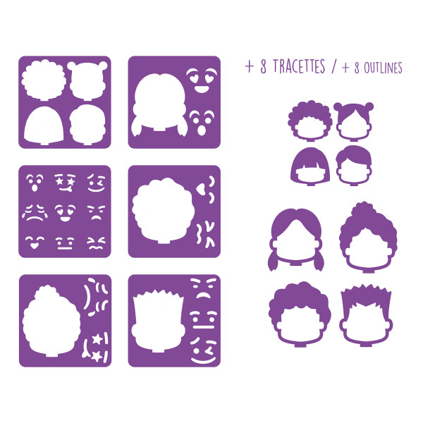 Set de șabloane din plastic, 14 x 14 cm - Emoții [2]