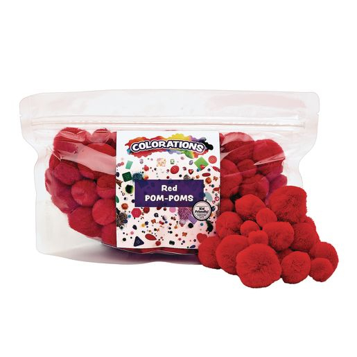 Set pom-pom - 100 de piese - roșu [1]