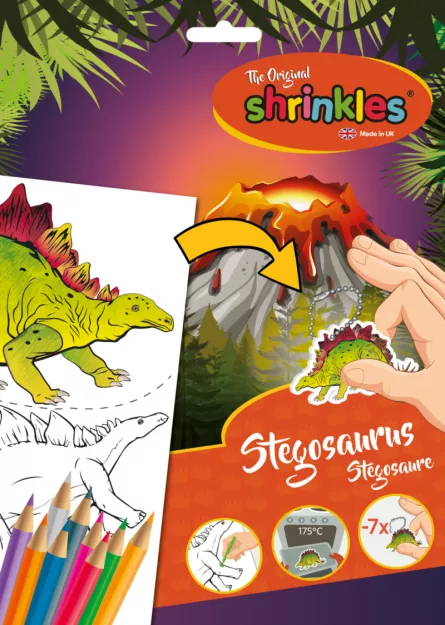 Shrinkles - Realizeaza-ti propriile accesorii cu dinozauri Stegosaurus