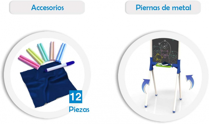 Tabla de scris si desenat, tip sevalet, cu doua fete si 12 piese [3]