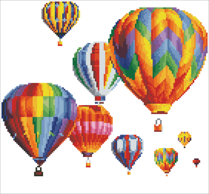 Tablou cu diamante – Baloane zburătoare, 40 x 37 cm [2]