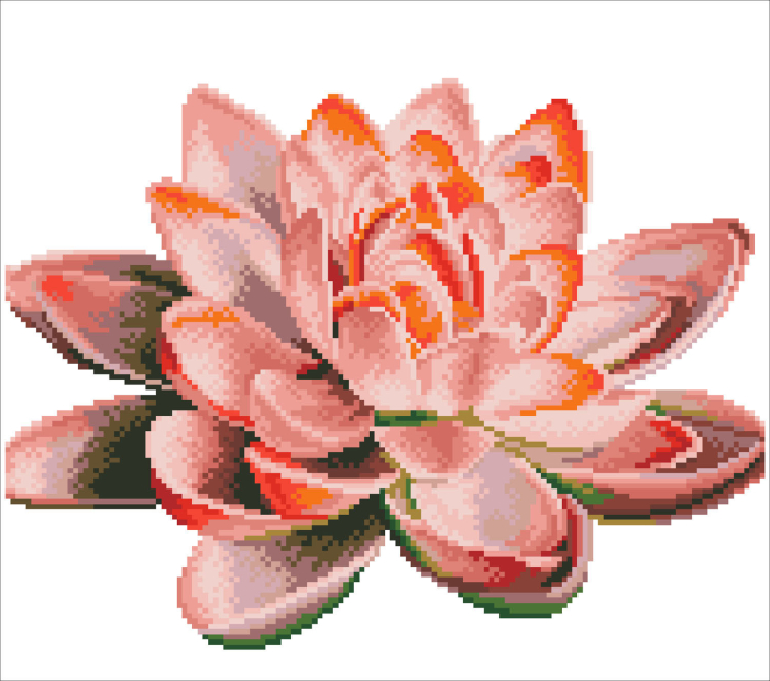 Tablou cu diamante - Floare de lotus, 42 x 45 cm [2]