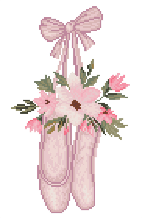 Tablou cu diamante înrămat – Pantofi de balet, 37 x 24 cm [2]