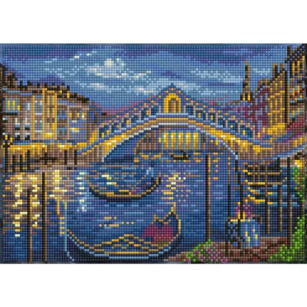 Tablou cu diamante - Plimbare pe podul Rialto, 25 x 35 cm