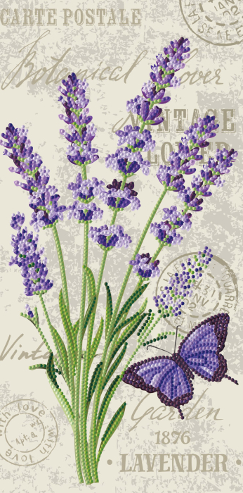 Tablou Diamond Box - Flori de lavanda, 40 x 20 cm [2]