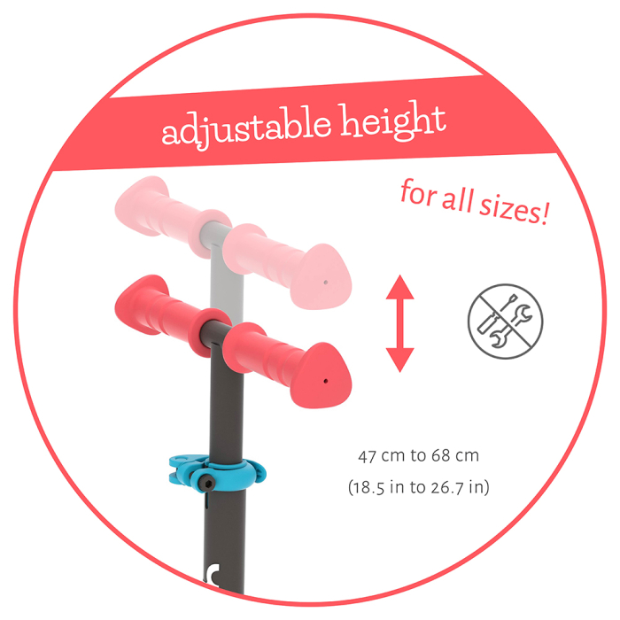 Trotinetă roz cu 3 roți luminoase și mâner ajustabil - Scotti Glow [5]