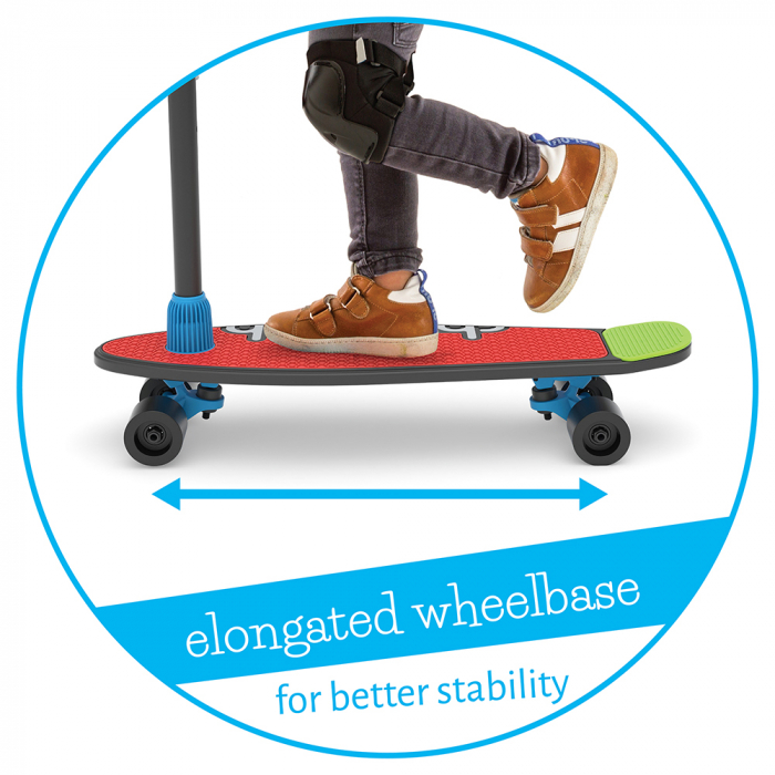 Trotineta si skateboard 2 in 1, cu 4 roti, maner negru si 3 placi interschimbabile pentru baza - SkatieSkootie [4]