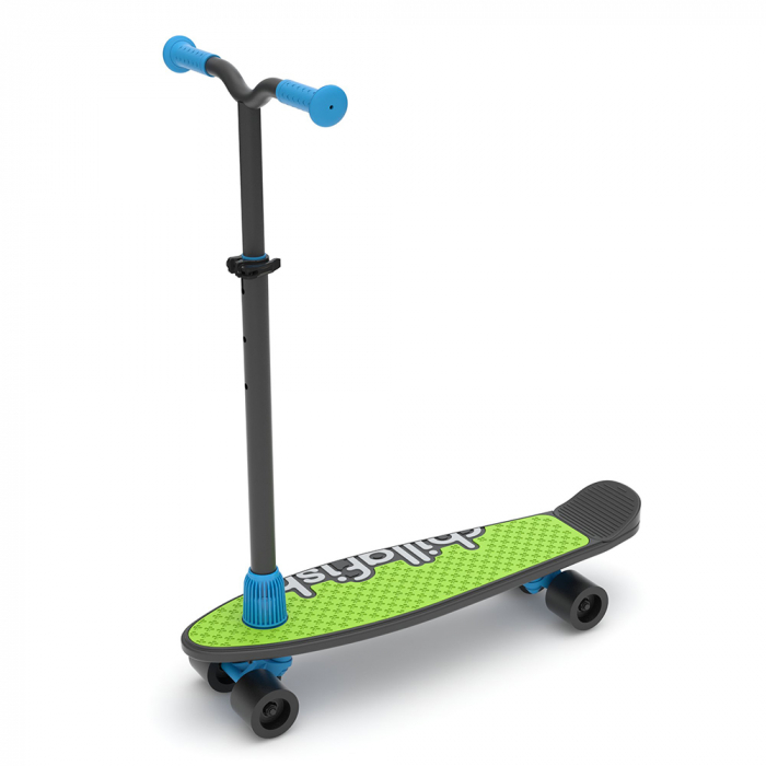 Trotineta si skateboard 2 in 1, cu 4 roti, maner negru si 3 placi interschimbabile pentru baza - SkatieSkootie [5]