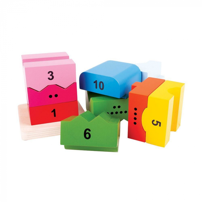 6996  BB107 Turn din lemn cu numere, multicolor Bigjigs [2]