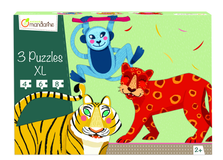 3 puzzle-uri XL - Animale din junglă [3]