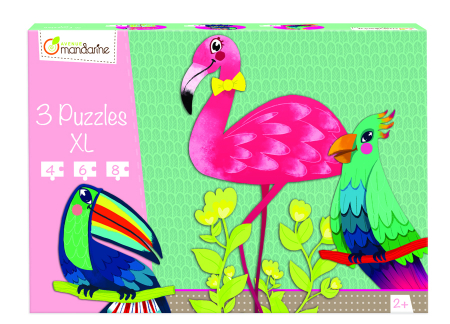 3 puzzle-uri XL - Păsări tropicale [3]