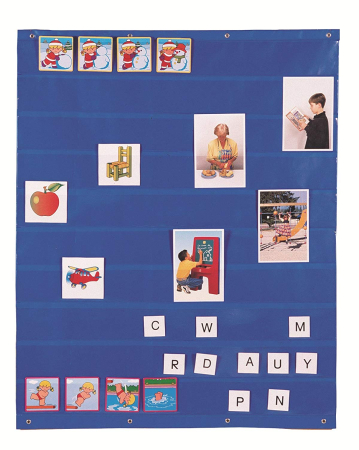 Jocuri de asociere si observare - Panou multifuncțional cu buzunare transparente