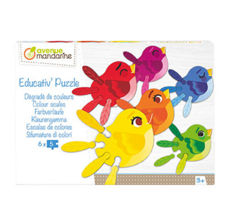 Puzzle-uri in set - 6 puzzle-uri din cate 5 piese - Culori degrade