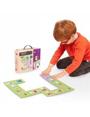 Jocuri logice pentru copii - Joc domino cu 43 de piese - Învăț despre monede și bancnote Euro