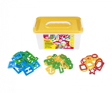 Noutăți - 96 de șabloane pentru plastilină - Cifre, litere și forme geometrice