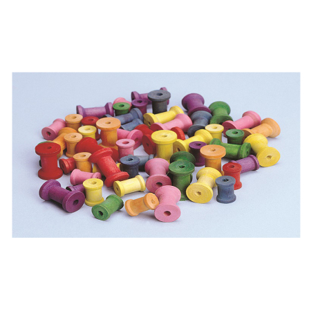 Accesorii decorative - Bobine colorate din lemn - 50 buc