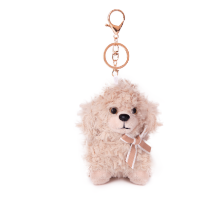 Jucarii de plus - Breloc din plus - Catelus crem, 11 cm