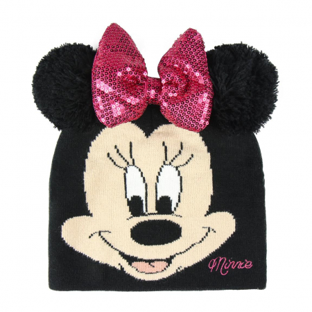 Fashion Kids - Caciulita neagra cu paiete stralucitoare - Minnie Mouse