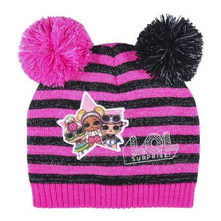 Fashion Kids - Caciulita roz cu pompoane - Papusica LOL