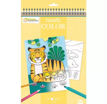 Carti, postere si jocuri de colorat - Carnetel de colorat spiralat - Mama/pui