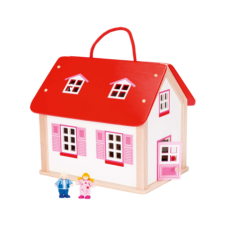 Papusi si accesorii - Casa de papusi cu maner si accesorii