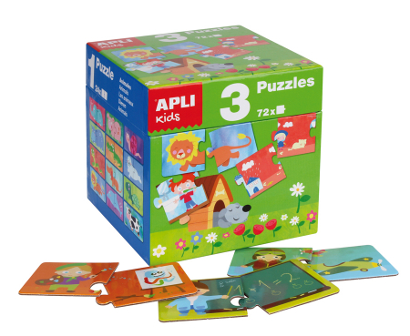 Puzzle-uri in set - Cub cu 3 puzzle-uri diferite