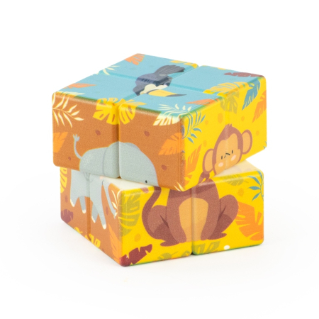 Cutia cu jucarii - Cub educativ 2x2 - Animale de la Zoo