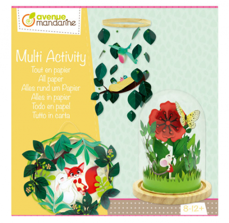Seturi de creatie - Cutie creativa - Decoratiuni din hartie (tablou 3D, carusel si glob decorativ)