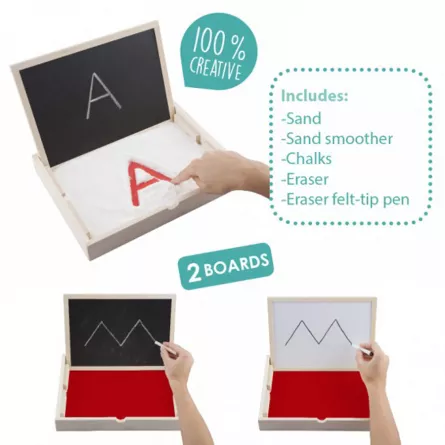 Stimulare tactila - Cutie multisenzorială cu nisip pentru pre-scriere