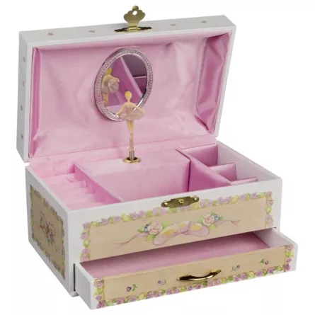 Jucarii recreative - Cutie muzicala cu balerina pentru bijuterii, 19 x 11 x 10 cm