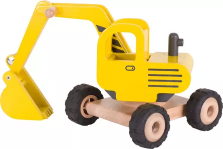 Masinute, trenulete, avioane - Excavator din lemn