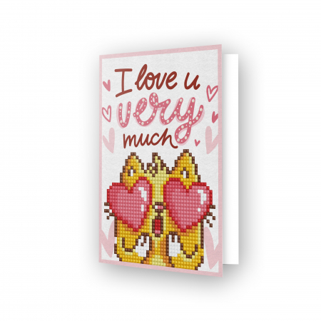Tablouri diamonds - Felicitare cu diamante – I love you