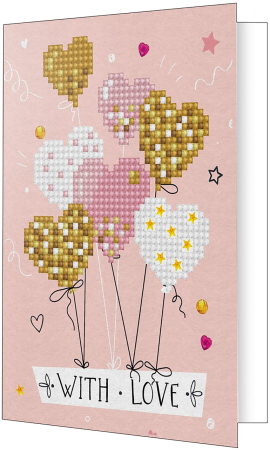 Art&Craft - Felicitare cu diamante - Inimioare colorate