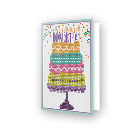 Art&Craft - Felicitare cu diamante - Tort multicolor