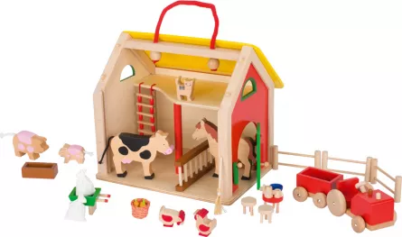 Figurine - Ferma transportabila din lemn cu accesorii