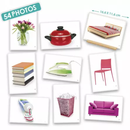 Jocuri cu cartonase si litere pentru copii - Fotografii cu obiecte din casă