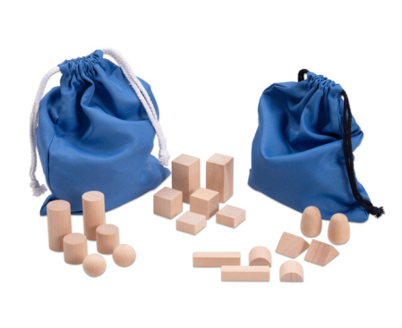 Jocuri si jucarii educative - Găsește perechea - Set de 2 săculeți textili cu piese geometrice