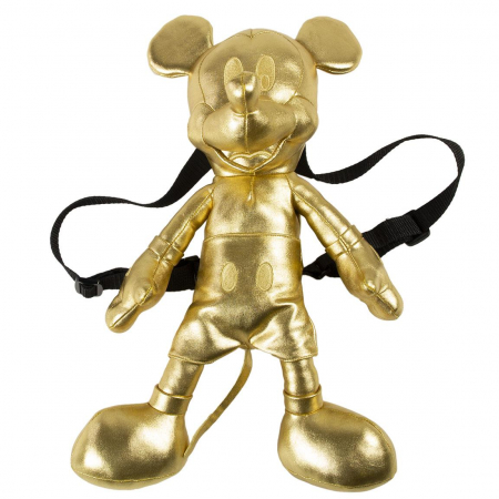 Ghiozdane si accesorii - Ghiozdan 2 in 1, pentru gradinita si joaca - Mickey Mouse auriu