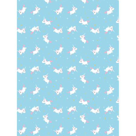 Birotica si rechizite - Hârtie decopatch- Albastru cu model unicorni